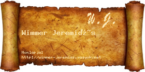 Wimmer Jeremiás névjegykártya